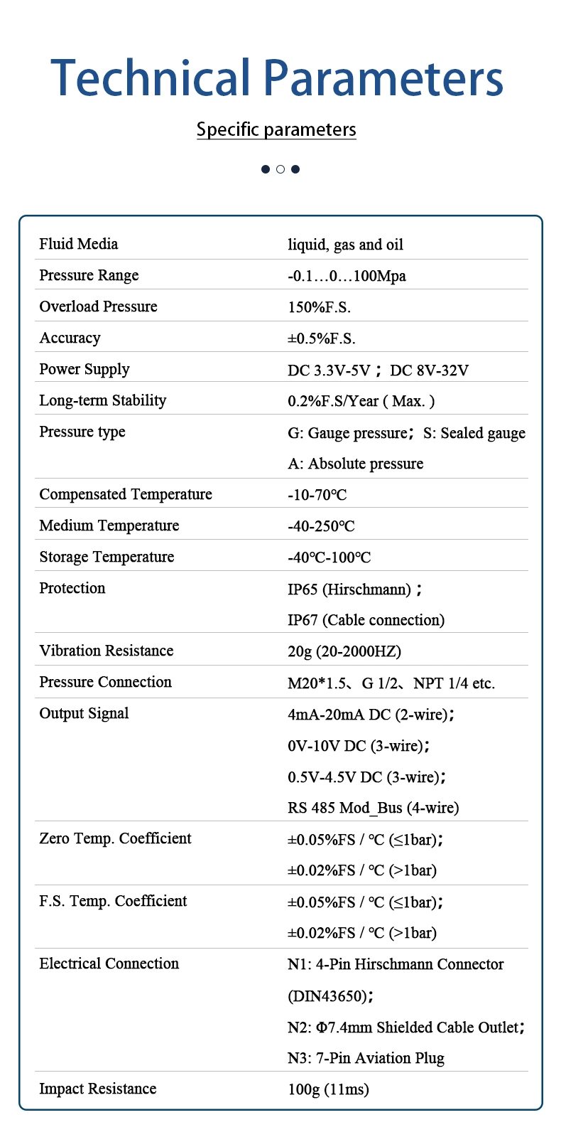 0-10V High Temperature Resistant Pressure Transmitter for Hot Diesel